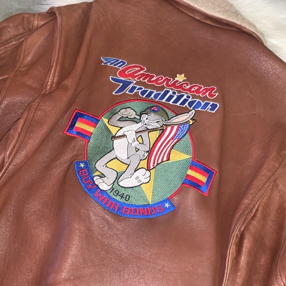 ACME x Bugs Bunny Leather Jacket Brown Size M - Picture 11 of 16